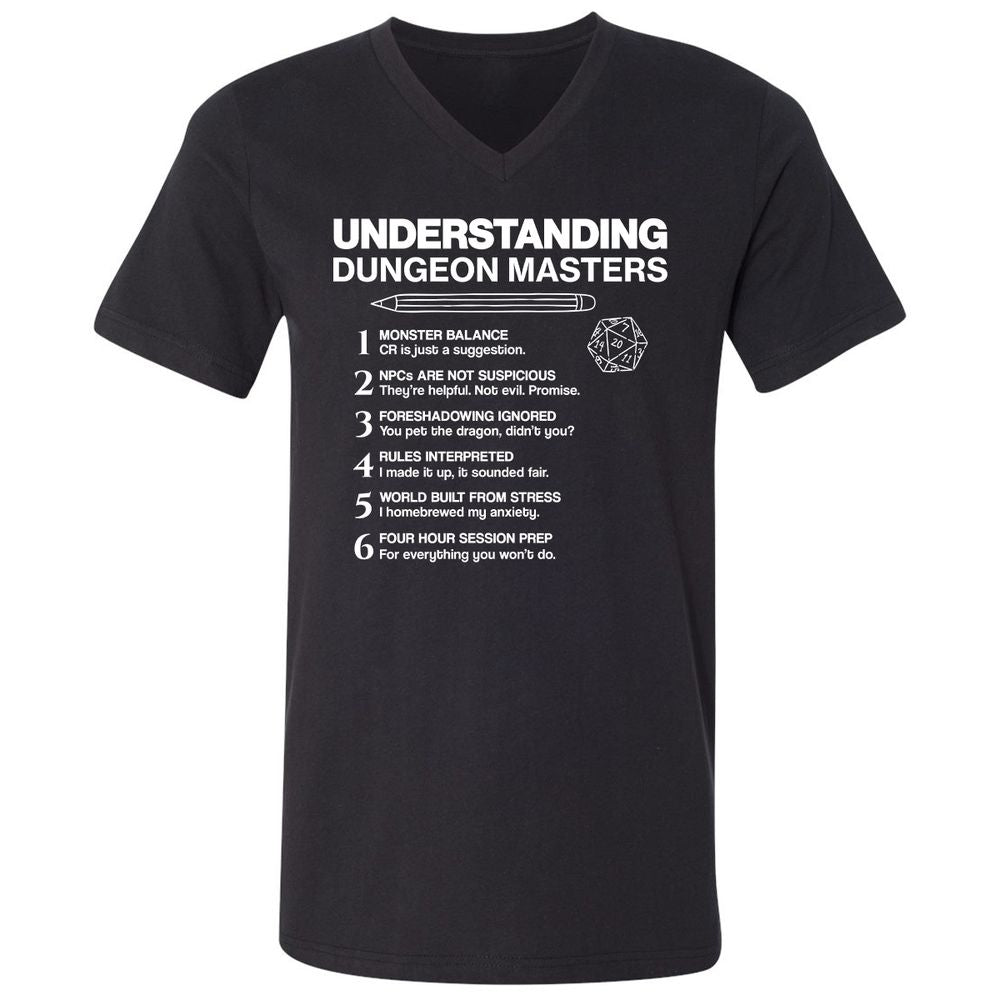 Understanding Dungeon Masters Unisex V-Neck T-Shirt - Black - 1