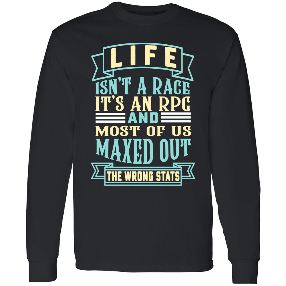 Life Is A RPG Long Sleeve T-Shirt - Black - 1