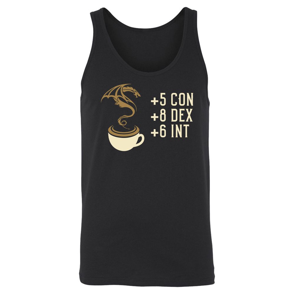 Coffee Dragon Unisex Jersey Tank - Black - 1