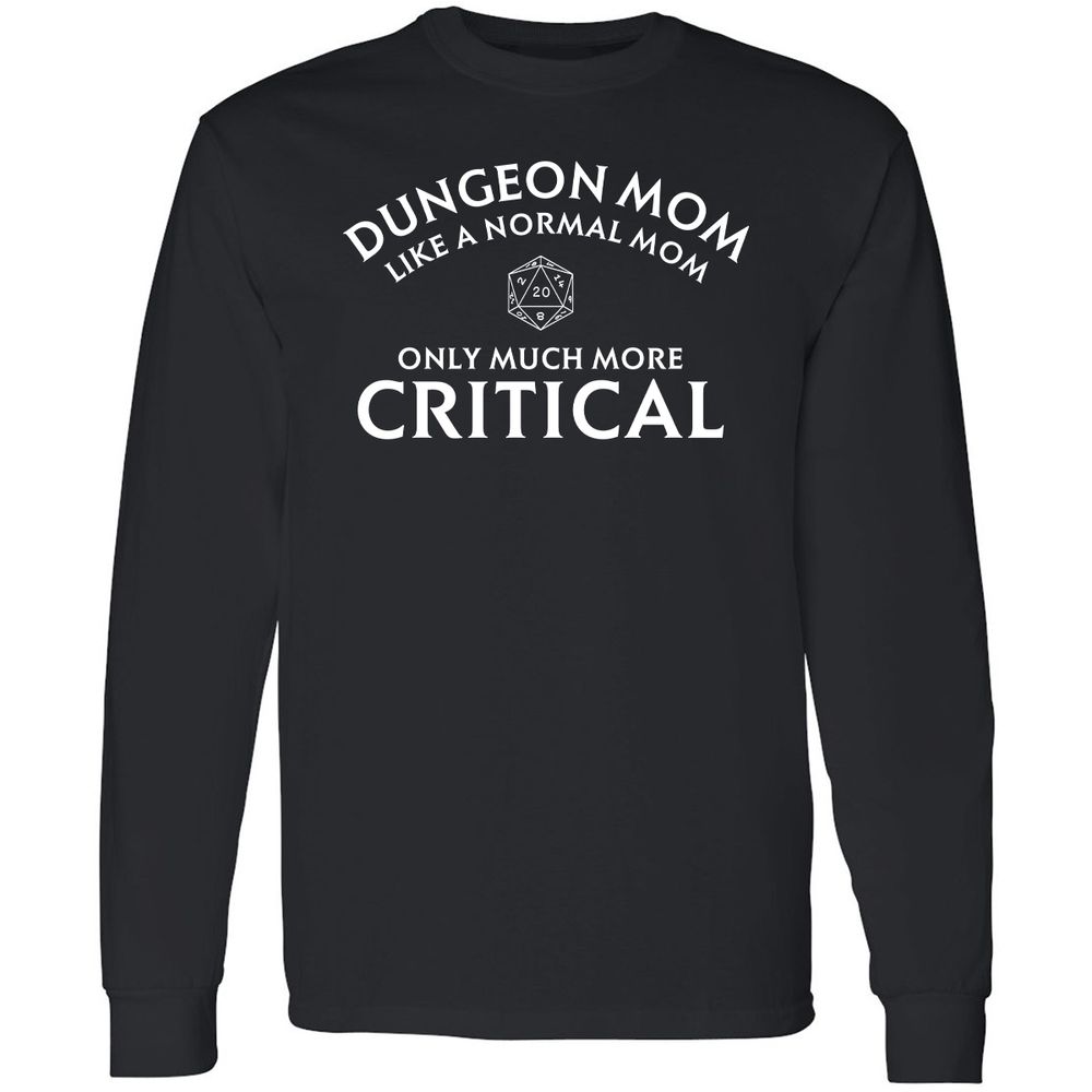 Dungeon Mom Normal Mom Long Sleeve T-Shirt - Black - 1