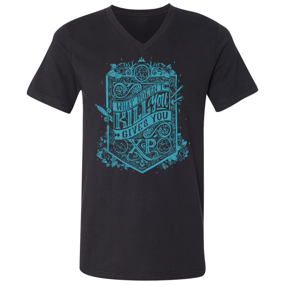 What Doesn't Kill You Gives You XP Unisex V-Neck T-Shirt - Black - 1