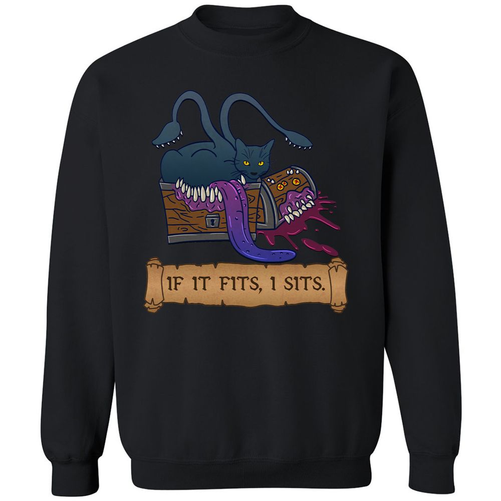 If It Fits I Sits Classic Unisex Sweatshirt - Black - 1