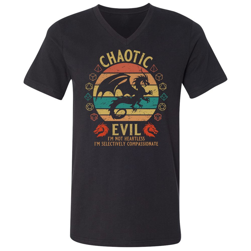 Chaotic Evil Unisex V-Neck T-Shirt - Black - 1