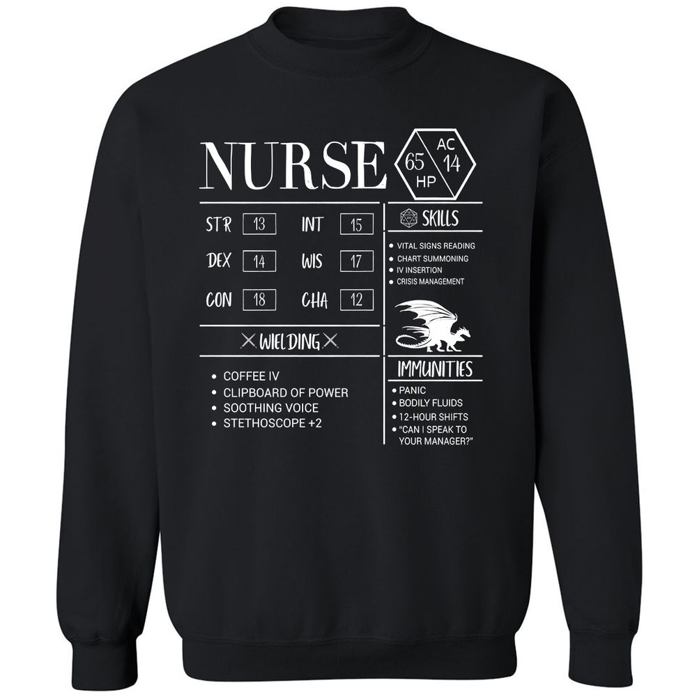 Nurse New Classic Unisex Sweatshirt - Black - 1