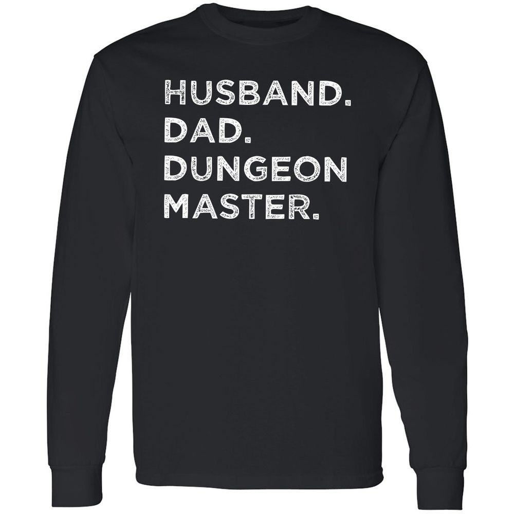 Husband Dad Dungeon Master Long Sleeve T-Shirt - Black - 1