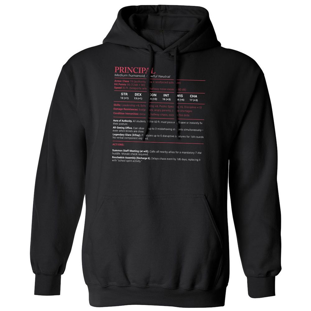 Principal Stats Classic Unisex Hoodie - Black - 1