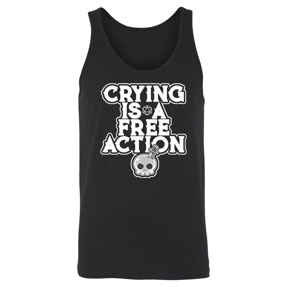Crying Is A Free Action Unisex Jersey Tank - Black - 1