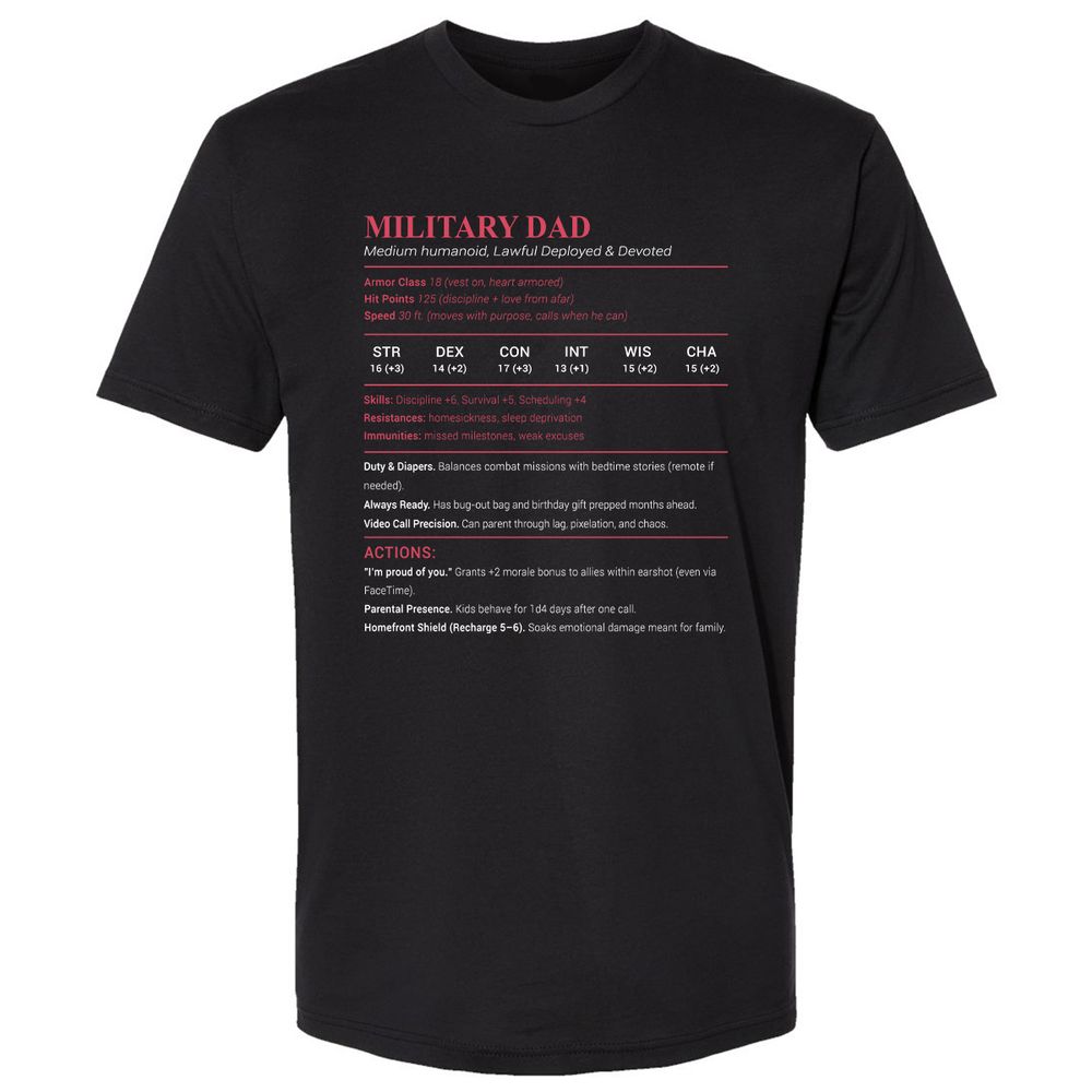 Military Dad Premium Unisex T-Shirt - Black - 1