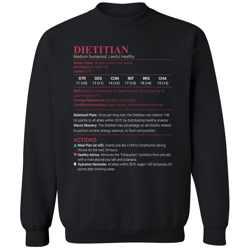 Dietitian Classic Unisex Sweatshirt - Black - 1