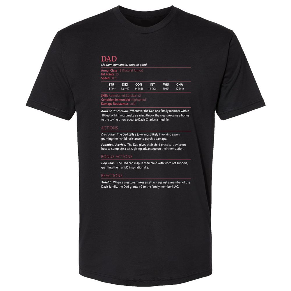 Dad Stats Premium Unisex T-Shirt - Black - 1