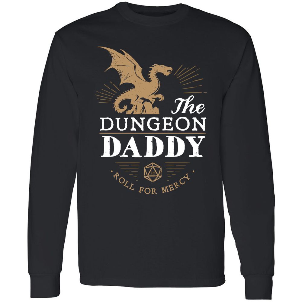 Dungeon Daddy Roll For Mercy Long Sleeve T-Shirt - Black - 1