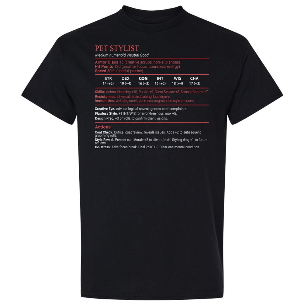 Pet Stylist Stats Block - Black - 1