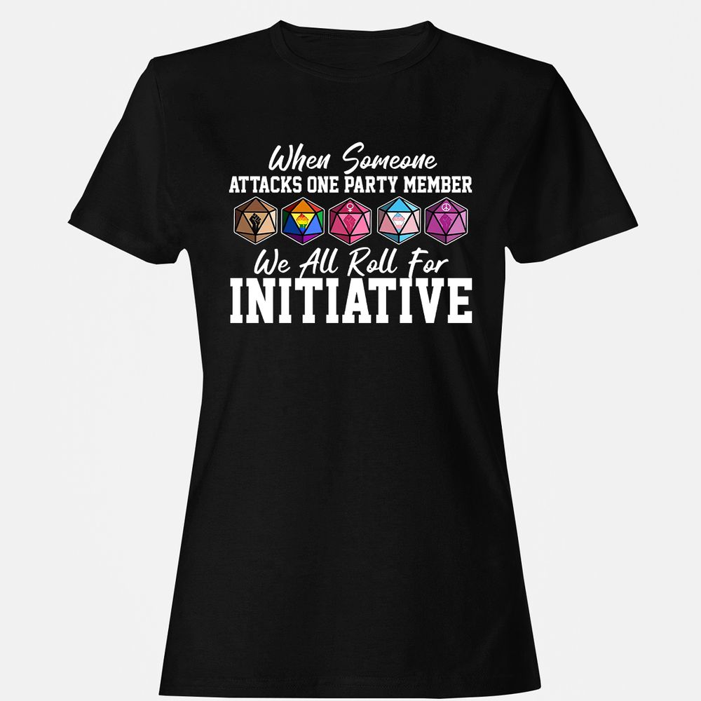 LGBT Roll For Initiative Women's T-Shirt - Black - 1