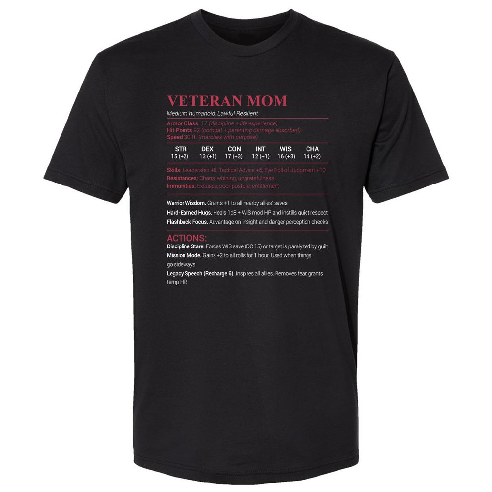 Veteran Mom Premium Unisex T-Shirt - Black - 1