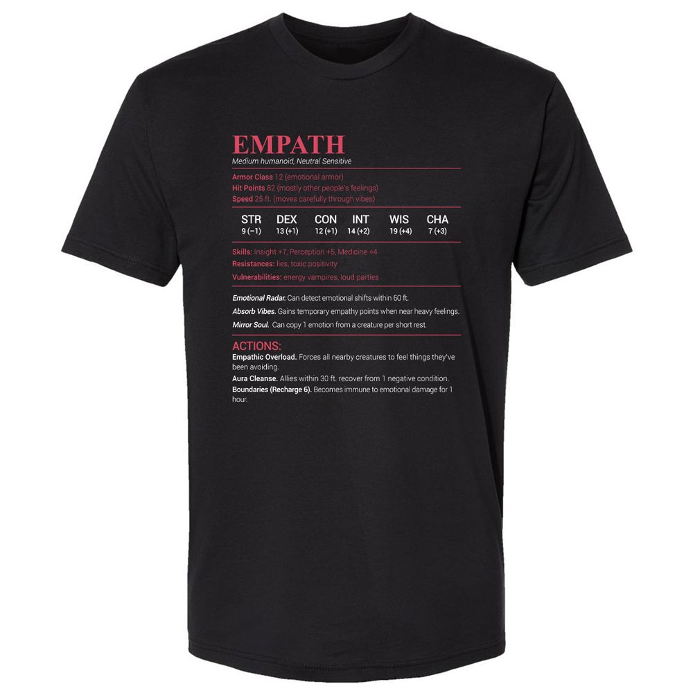 Empath Stats Premium Unisex T-Shirt - Black - 1