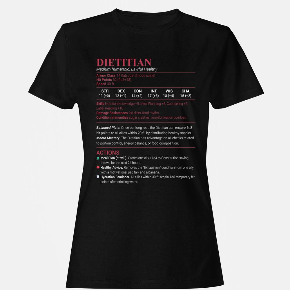 Dietitian Women's T-Shirt - Black - 1