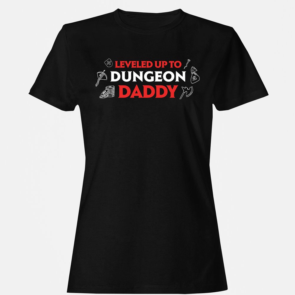 Leveled Up To Dungeon Daddy Women's T-Shirt - Black - 1