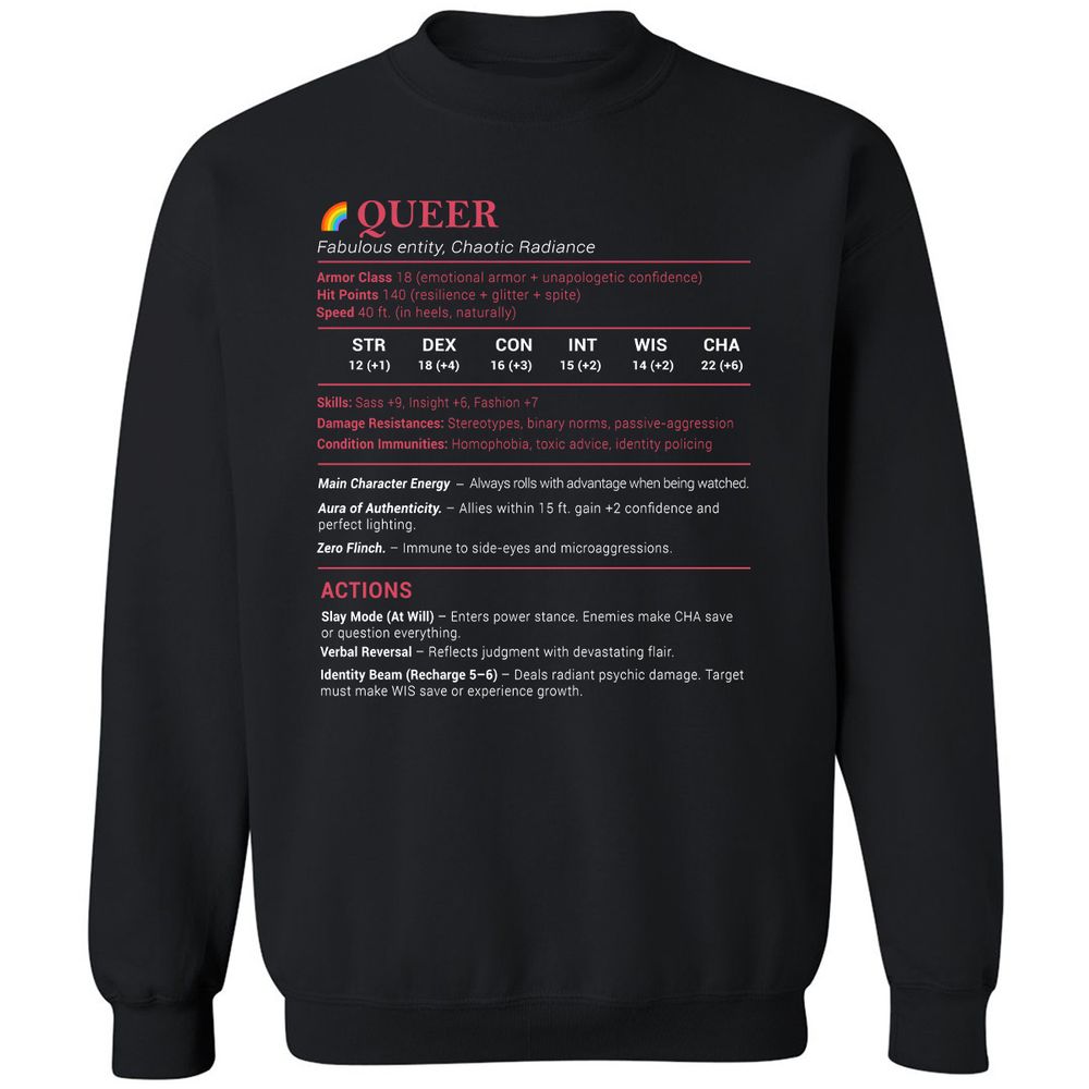 Queer Stats Classic Unisex Sweatshirt - Black - 1