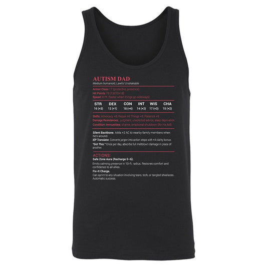 Autism Dad Unisex Jersey Tank - Black - 1