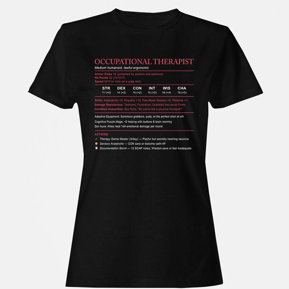 Occupational Therapist Stats Women's T-Shirt - Black - 1