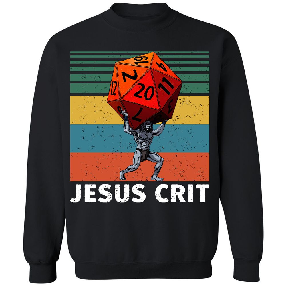 Jesus Crit Classic Unisex Sweatshirt - Black - 1