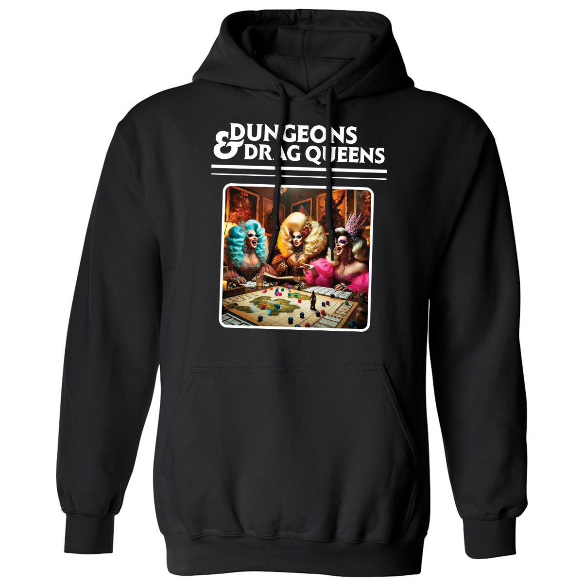 Dungeons & Drag Queens Classic Unisex Hoodie - Black - 1