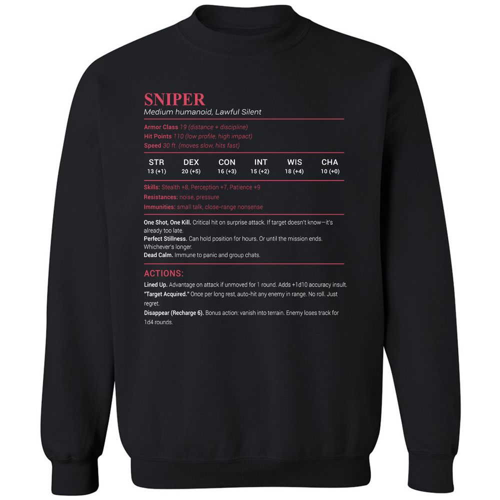 Sniper Stats Classic Unisex Sweatshirt - Black - 1