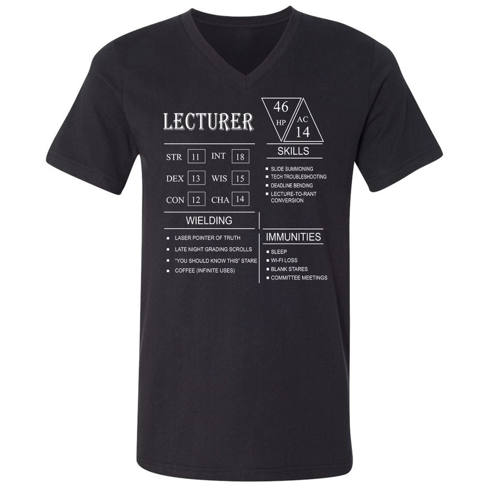 Lecturer New Unisex V-Neck T-Shirt - Black - 1