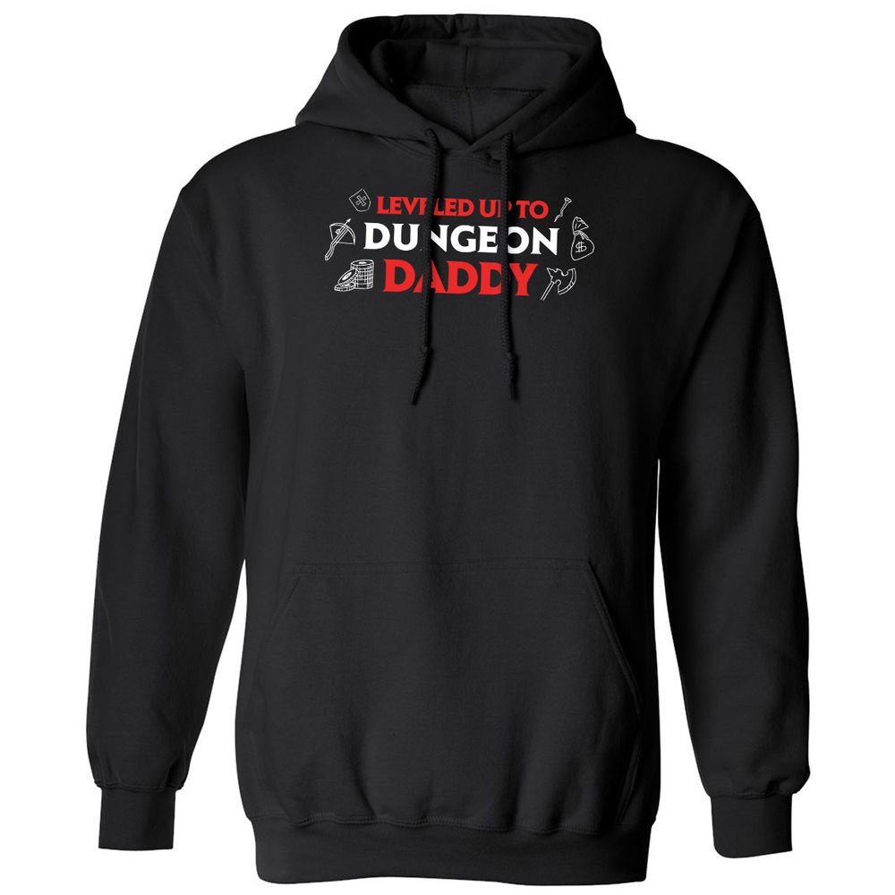 Leveled Up To Dungeon Daddy Classic Unisex Hoodie - Black - 1