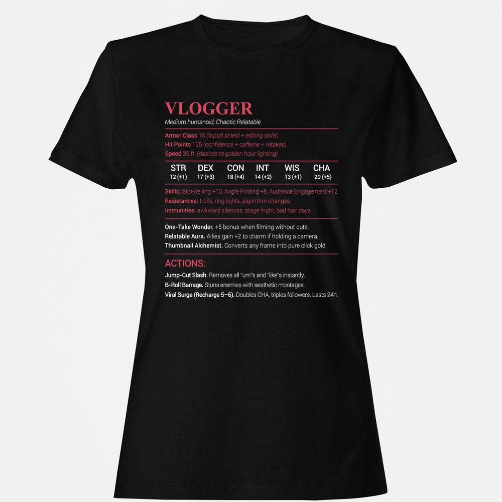 Vlogger Women's T-Shirt - Black - 1