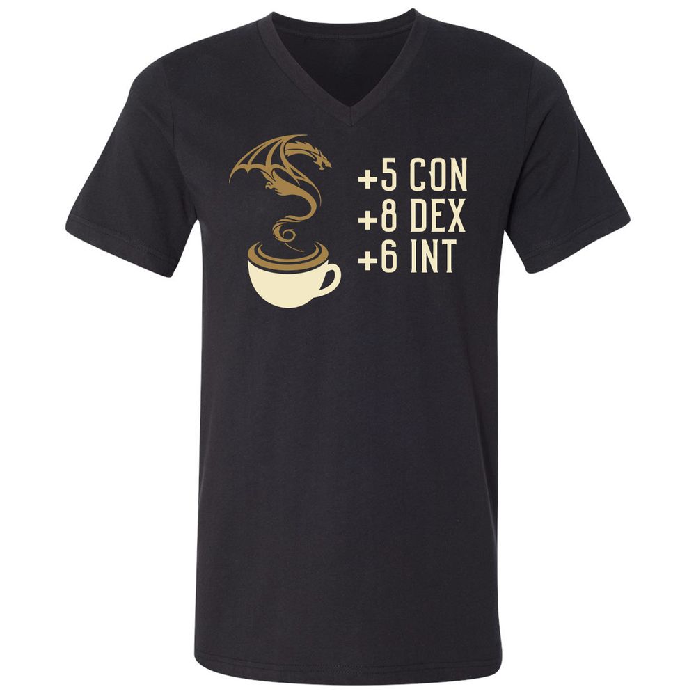 Coffee Dragon Unisex V-Neck T-Shirt - Black - 1