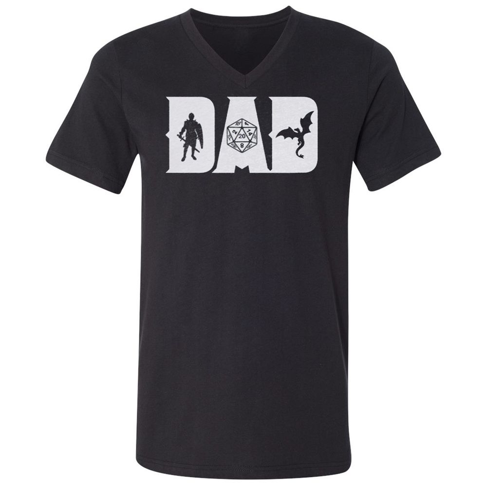 Dad Fathers Day Unisex V-Neck T-Shirt - Black - 1