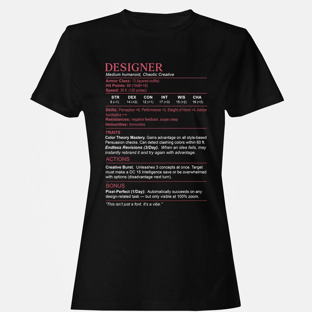 Designer Stats Women's T-Shirt - Black - 1