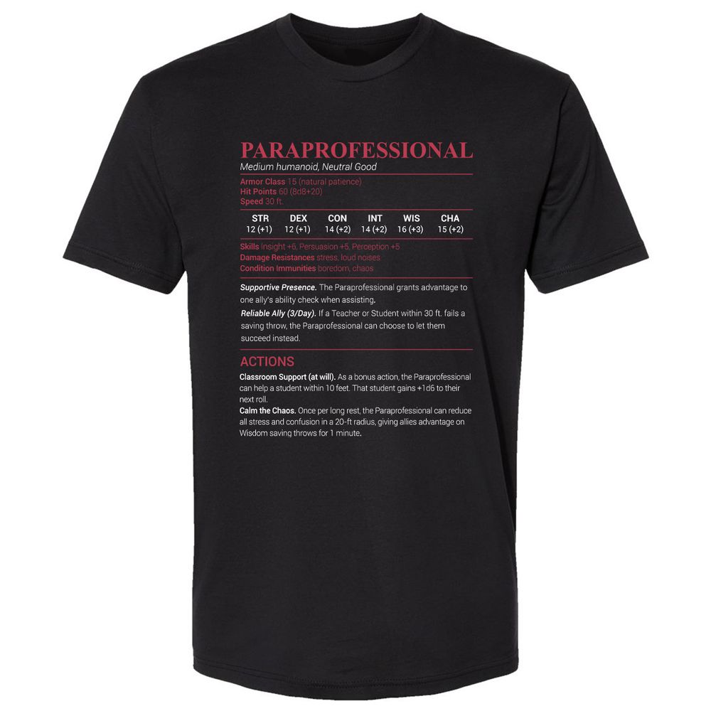 Paraprofessional Premium Unisex T-Shirt - Black - 1