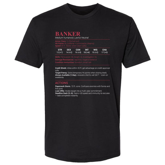 Banker Stats Premium Unisex T-Shirt - Black - 1