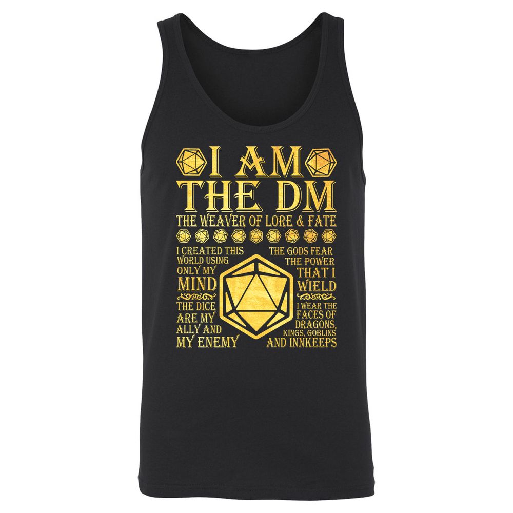 I Am The DM Unisex Jersey Tank - Black - 1