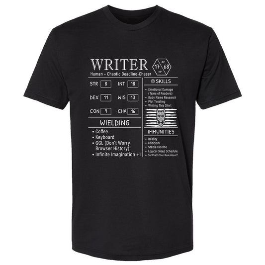 Writer Stats New Premium Unisex T-Shirt - Black - 1