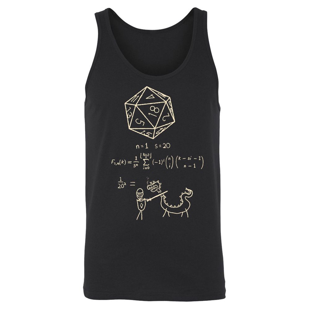 Science Of20 Sided Dice Unisex Jersey Tank - Black - 1