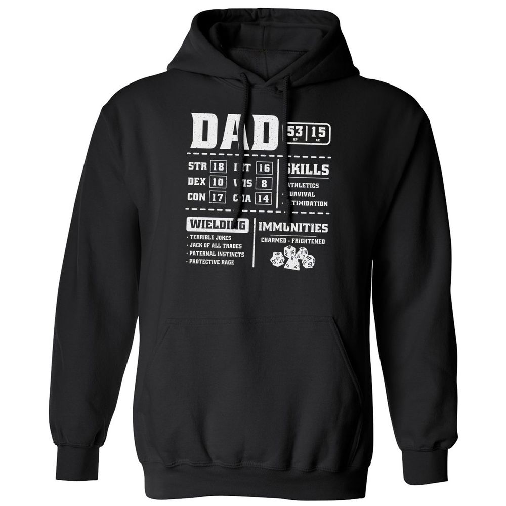 Dad Stat Block 2 Classic Unisex Hoodie - Black - 1