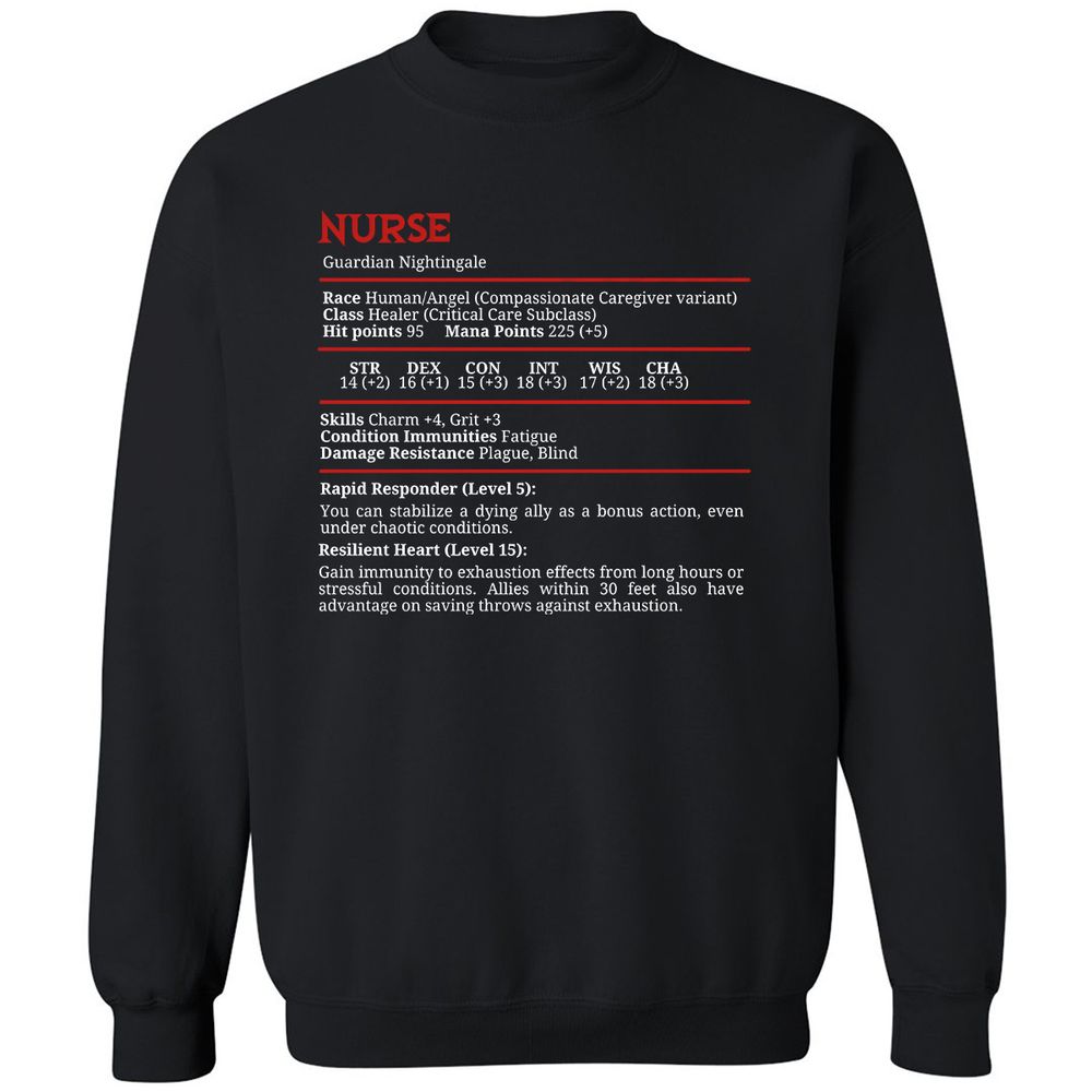 Nurse Stats Classic Unisex Sweatshirt - Black - 1