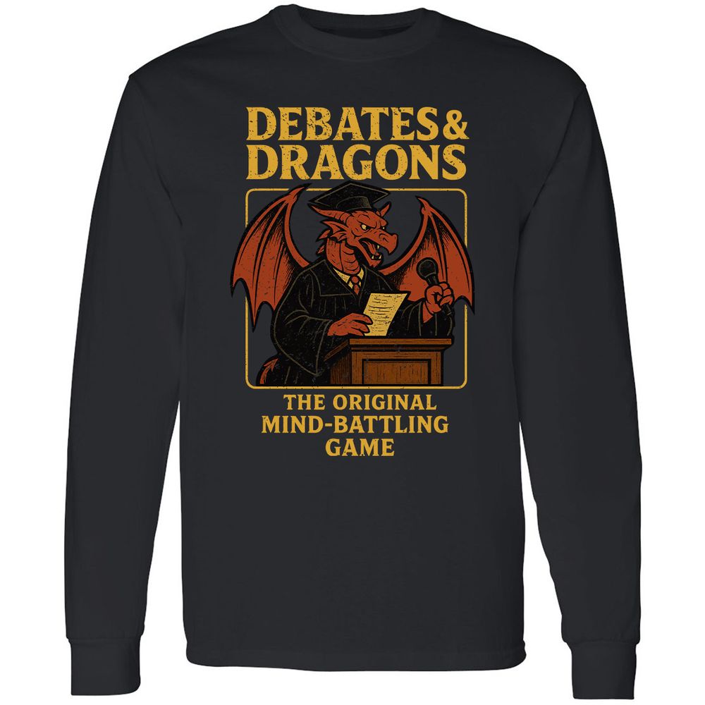 Debates & Dragons Long Sleeve T-Shirt - Black - 1