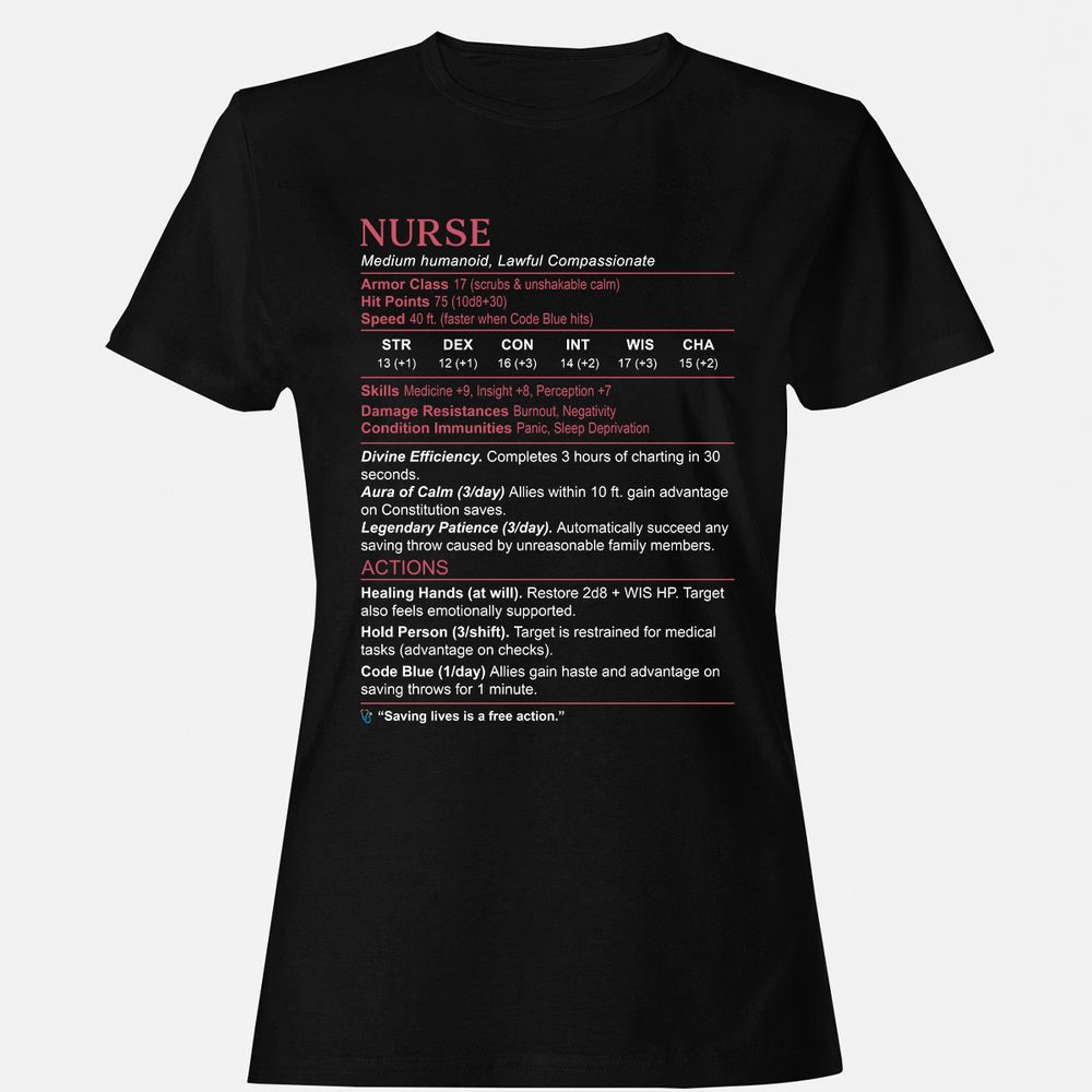 Nurse Stats 3 Women's T-Shirt - Black - 1