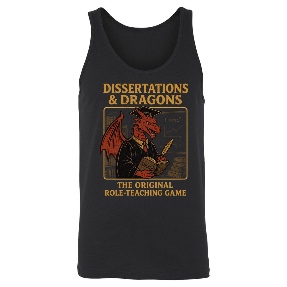Disserations & Dragons Unisex Jersey Tank - Black - 1