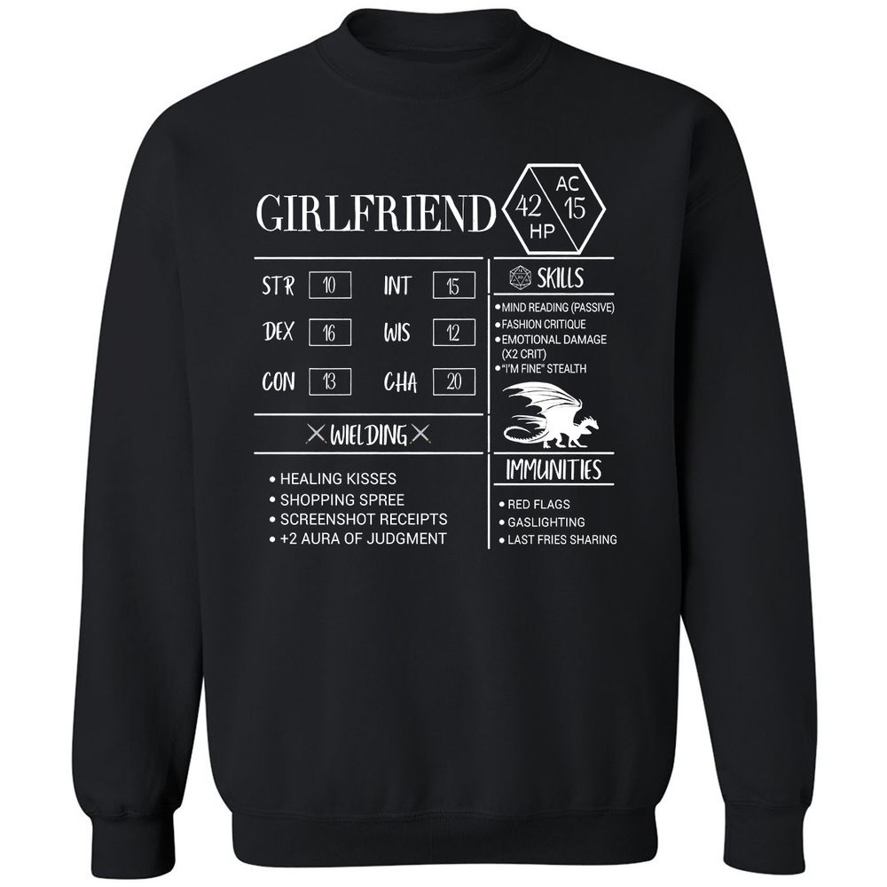 Girlfriend Stats Classic Unisex Sweatshirt - Black - 1
