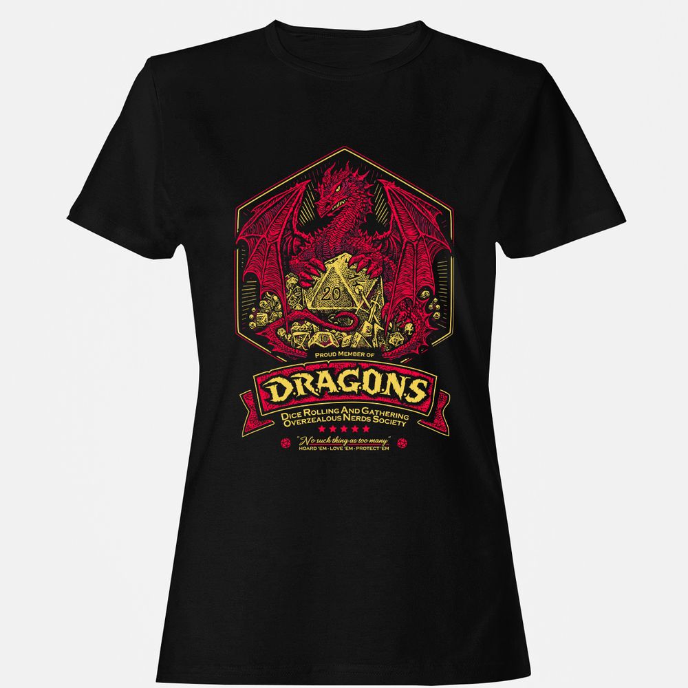 Fantasy Dragon With Dice - Black - 1
