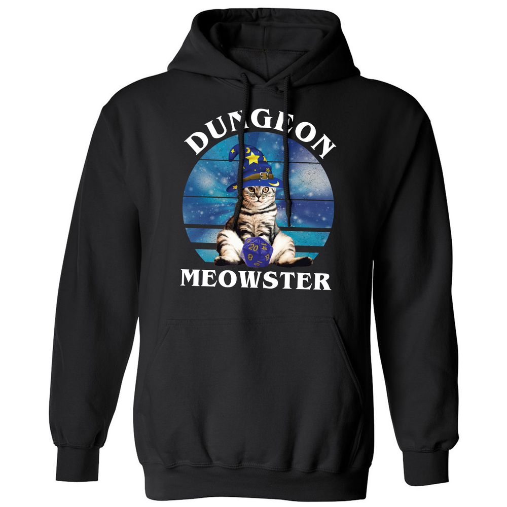 Dungeon Meowster Vintage Classic Unisex Hoodie - Black - 1