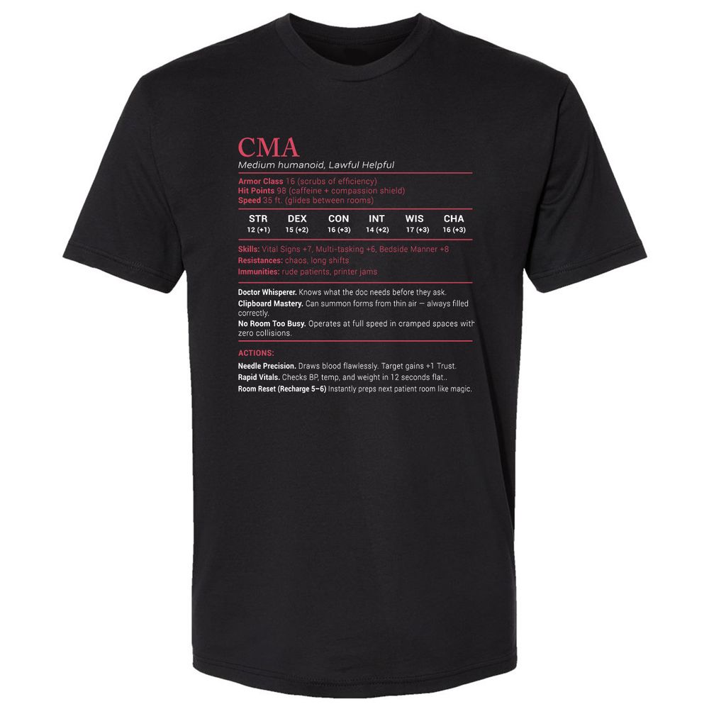CMA Stats Premium Unisex T-Shirt - Black - 1