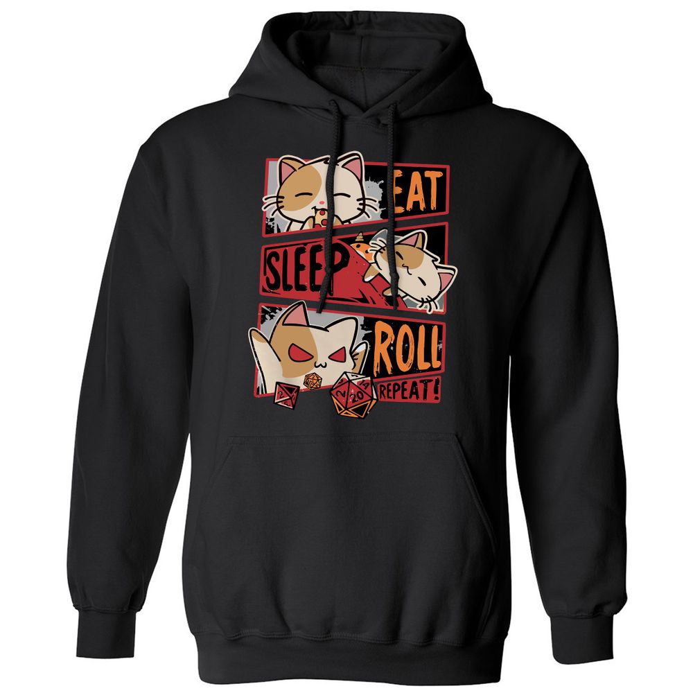 Eat Sleep Roll Repeat Classic Unisex Hoodie - Black - 1