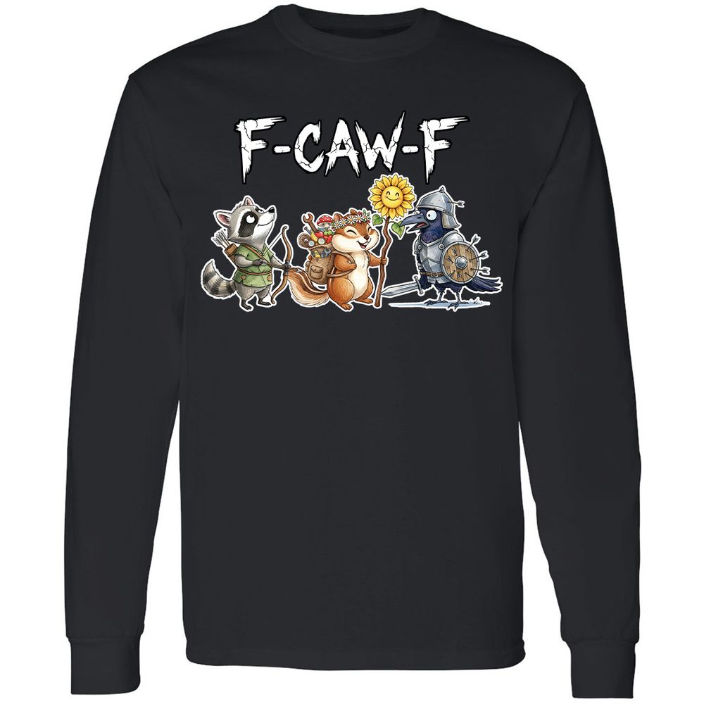 F-CAW-F Adventuring party Long Sleeve T-Shirt - Black - 1