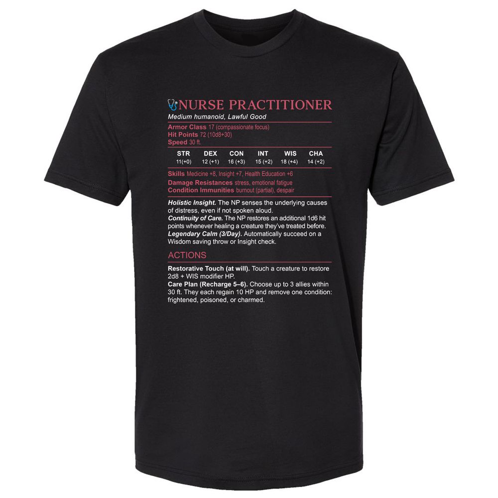 Nurse Practitioner Stats Premium Unisex T-Shirt - Black - 1